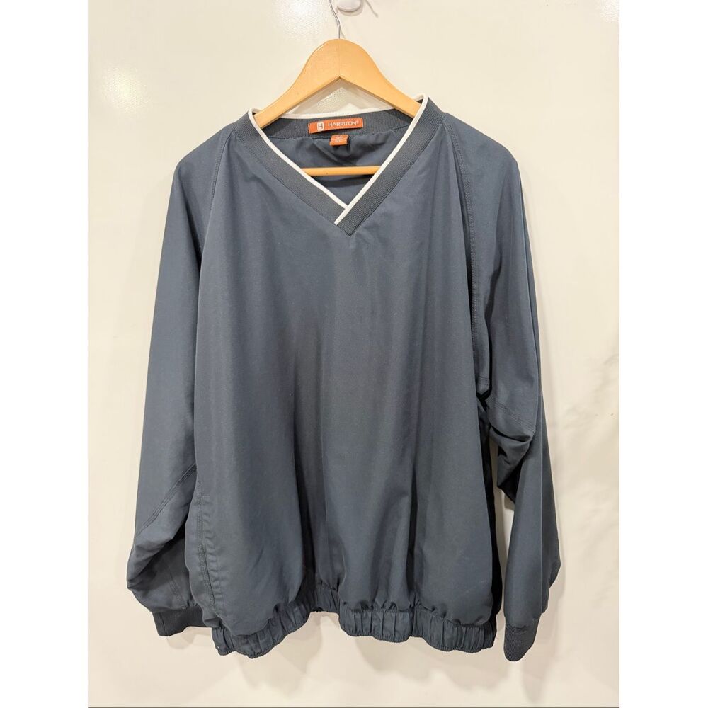 Harriton Men's XL Navy‎ V-Neck Pullover Windbreaker